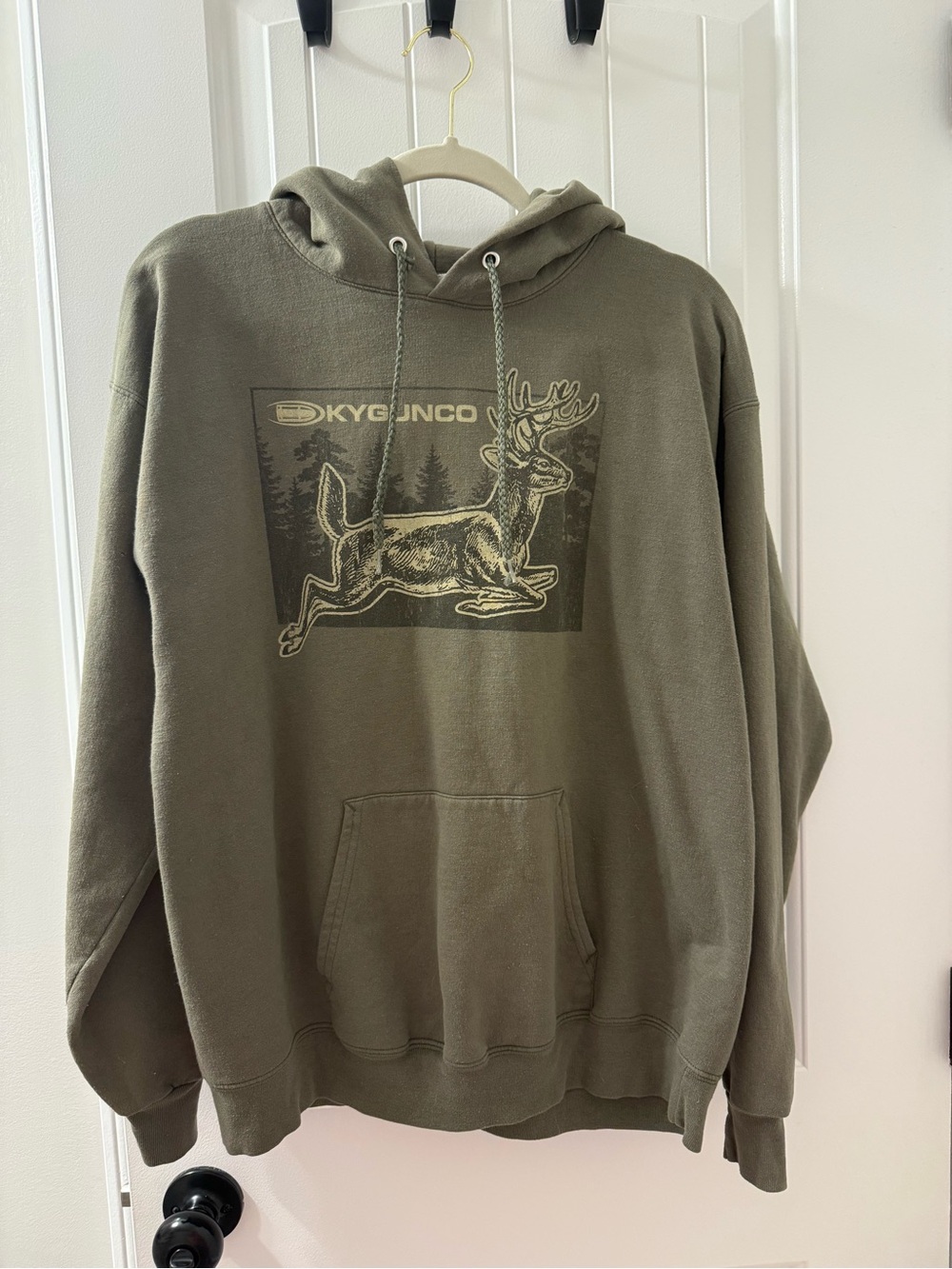 Olive Green Graphic Hoodie - Men